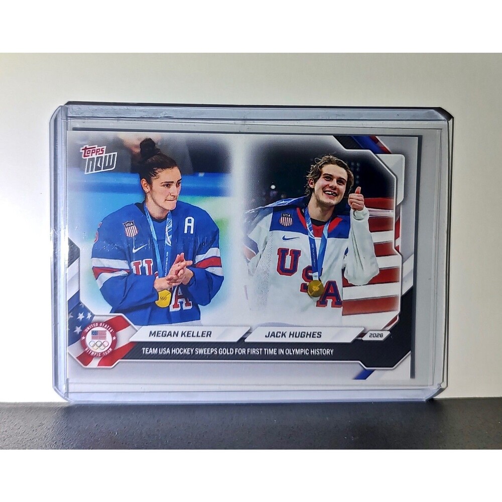 Megan Keller / Jack Hughes 2026 Topps Now #19 Team USA Olympics Card